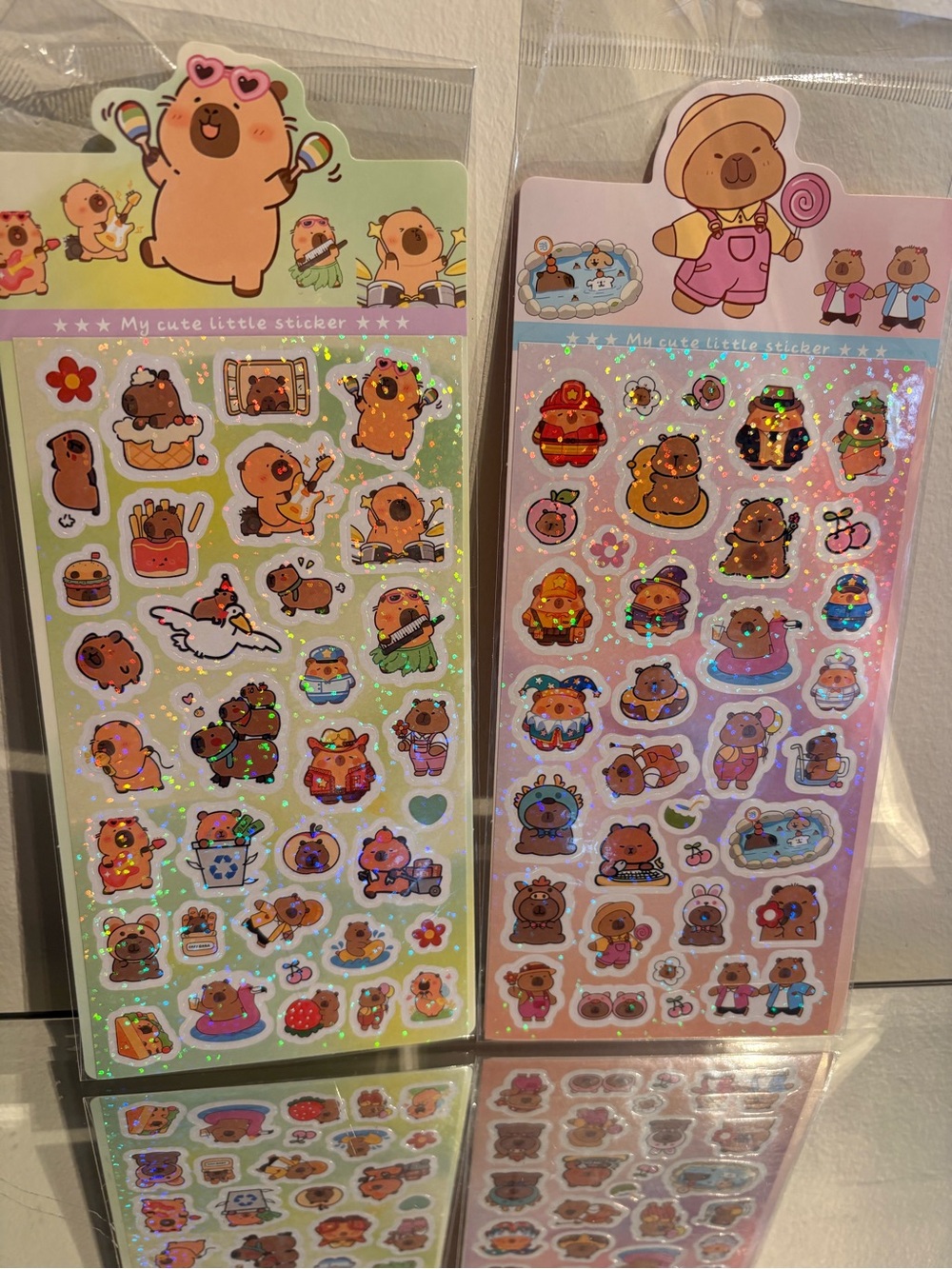 Cute capybara sticker set bundle